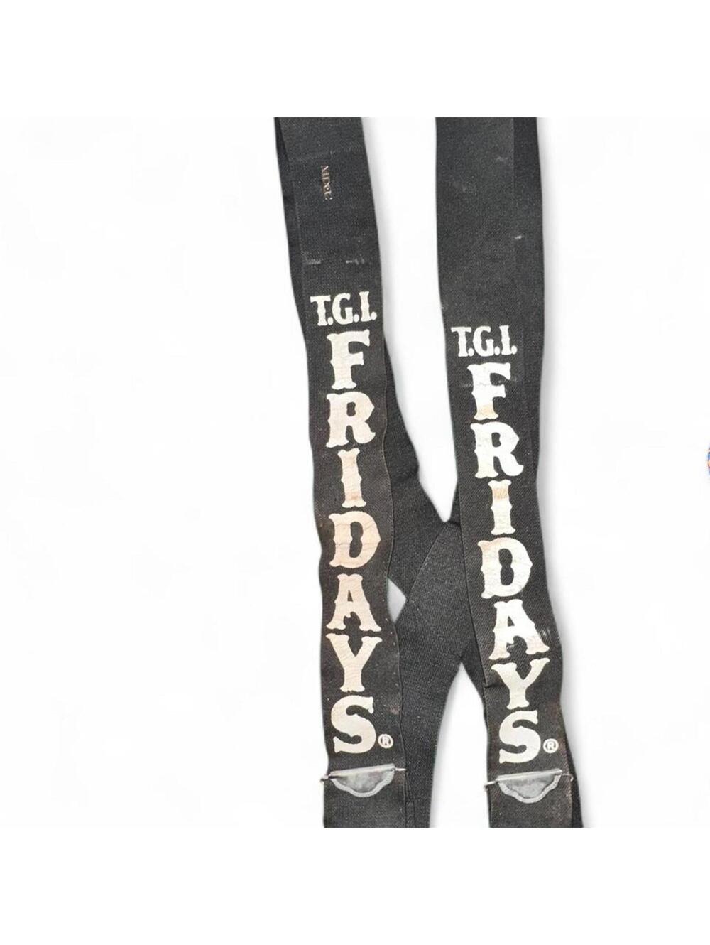 Vintage 1998 TGI Friday’s Suspenders + Flair Button Lot Y2K Restaurant